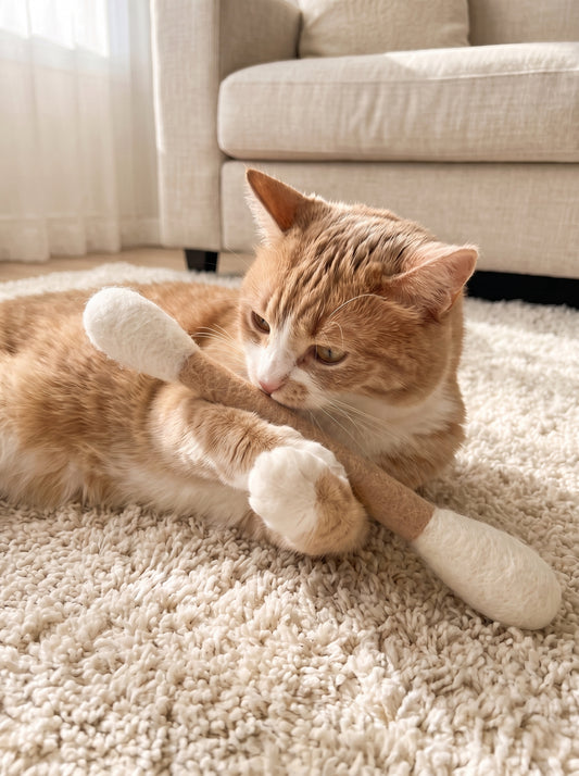 Q-tip Wool Catnip Toy